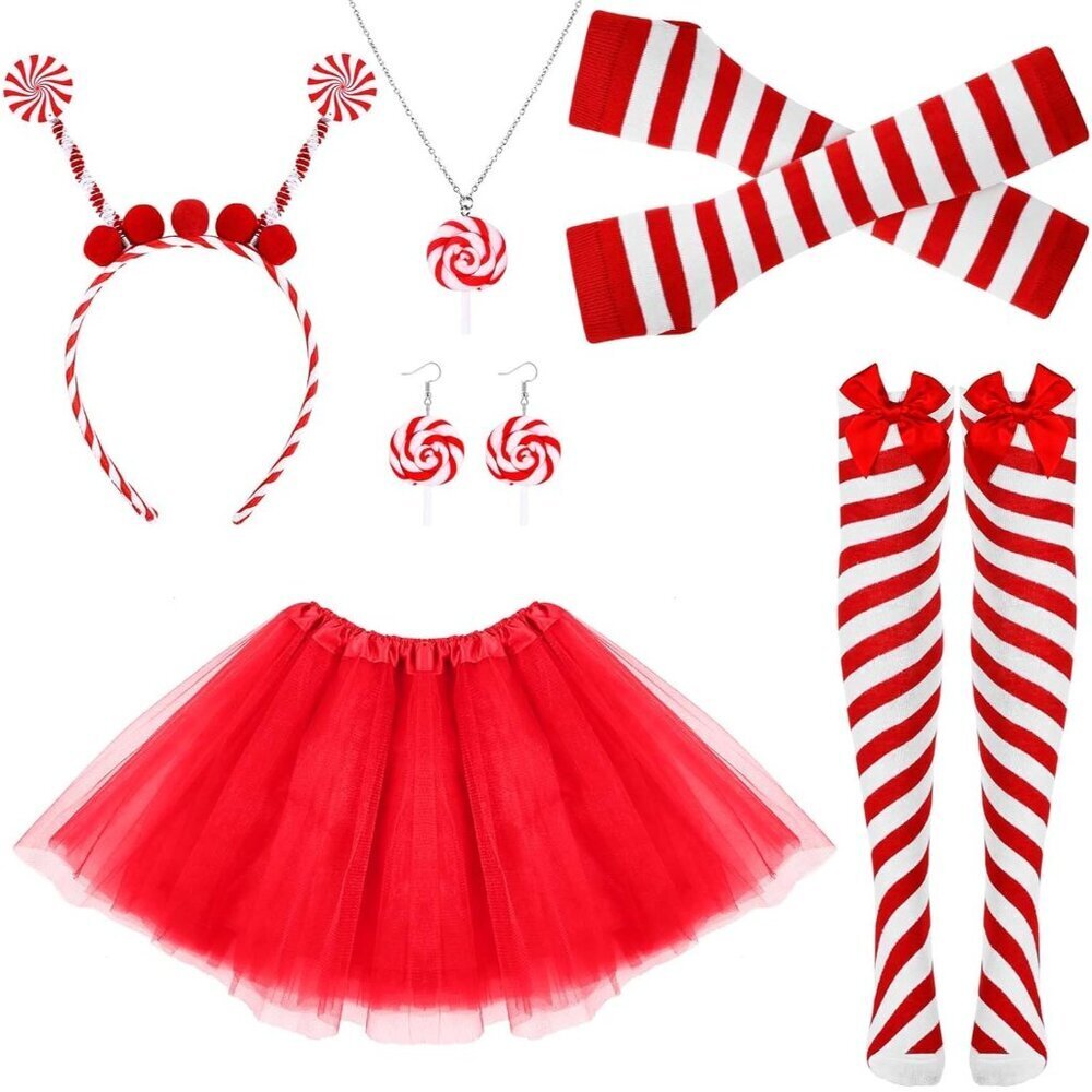 Christmas Candy Costume Accessories Set for Women Whimsical Holiday Outfit